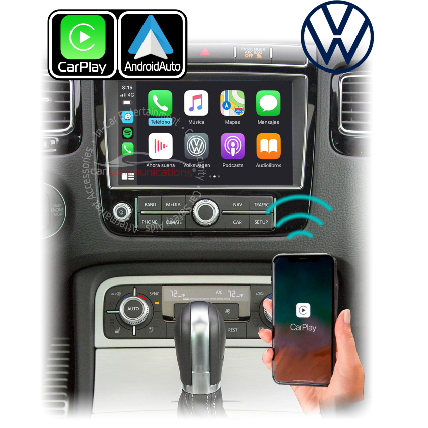Volkswagen Touareg RCD850 RNS850 Wireless Apple CarPlay / Android Auto  Interface