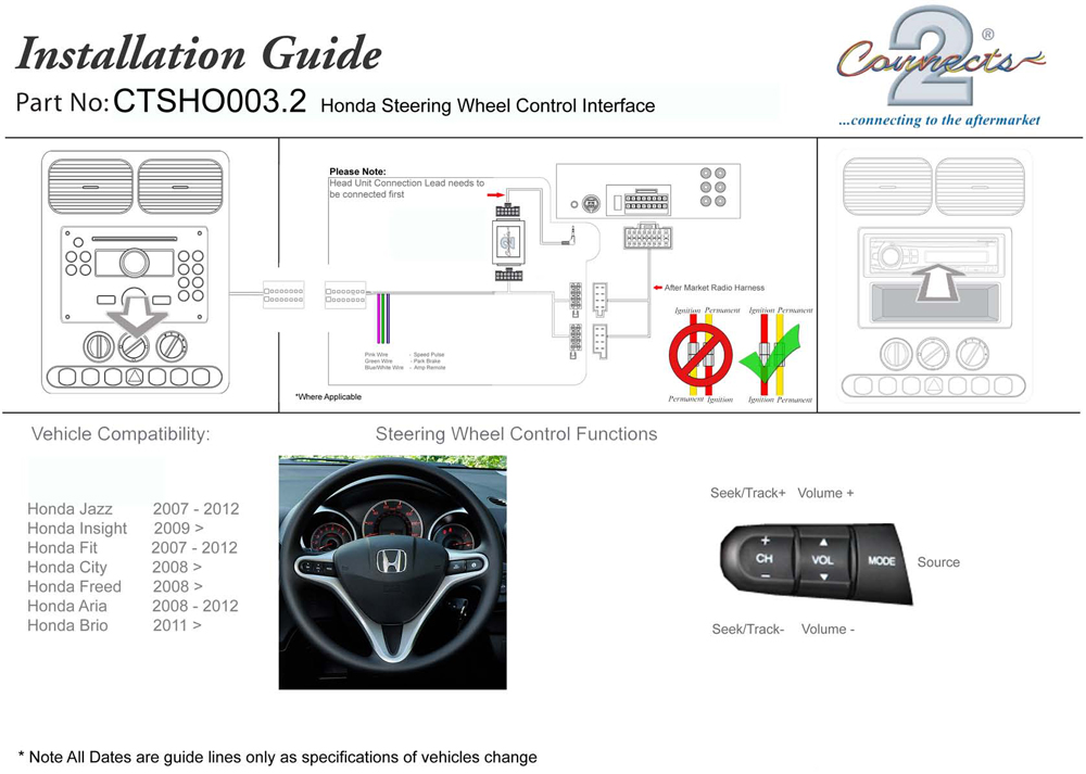 ctsho003 2 honda fit 2005 on car stereo steering wheel interface stalk kit archives midweek com