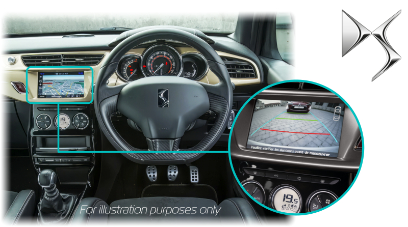 DS 3 retrofit reversing rear view camera kit solution - SMEG System 7" Touch Screen