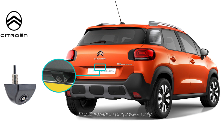 Citroen C3 Aircross retrofit reversing rear view camera kit solution - NAC System 7" Touch Screen - Bolt Camera