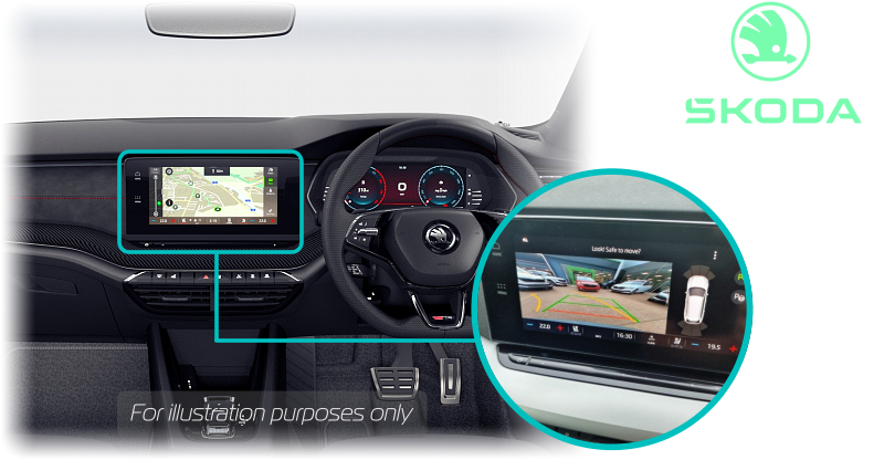 Skoda Octavia 4th Generation (typ NX) Rear View Reversing Camera Kit Solution MIB 3 Screen
